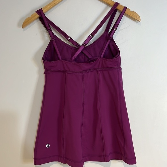 Lululemon Warrior 1 Dual Strap Layered
Yoga Workout tank top size 4 in dewberry - Picture 3 of 8